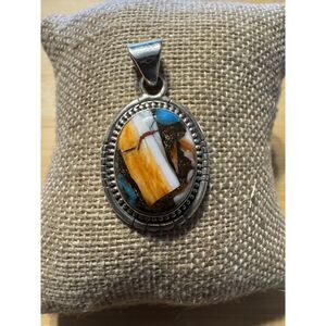 Spiny Oyster Turquoise 925 Pendant